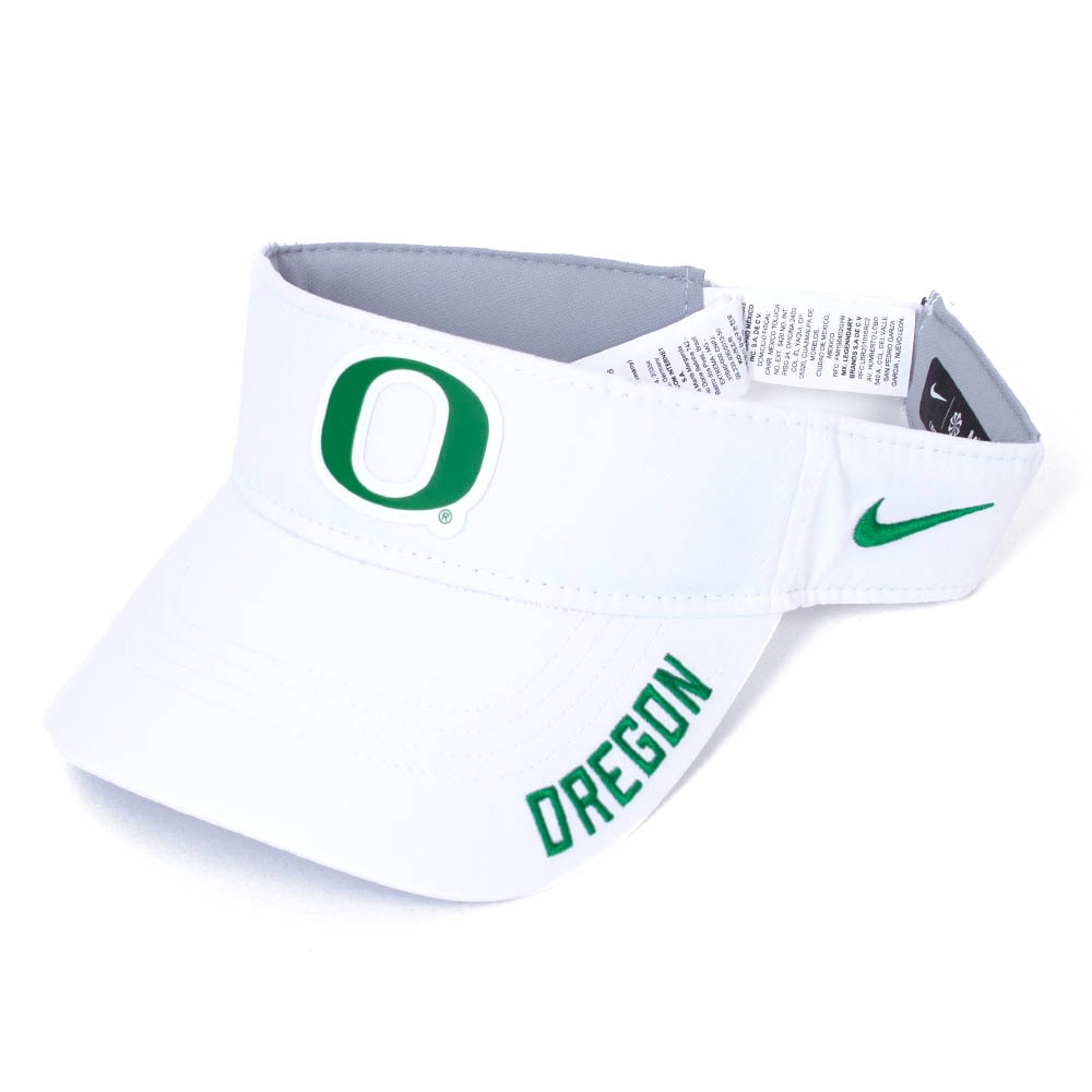 Classic Oregon O, Nike, White, Visor, Performance/Dri-FIT, Accessories, Unisex, Ace, Primetime, Oregon, 882519
